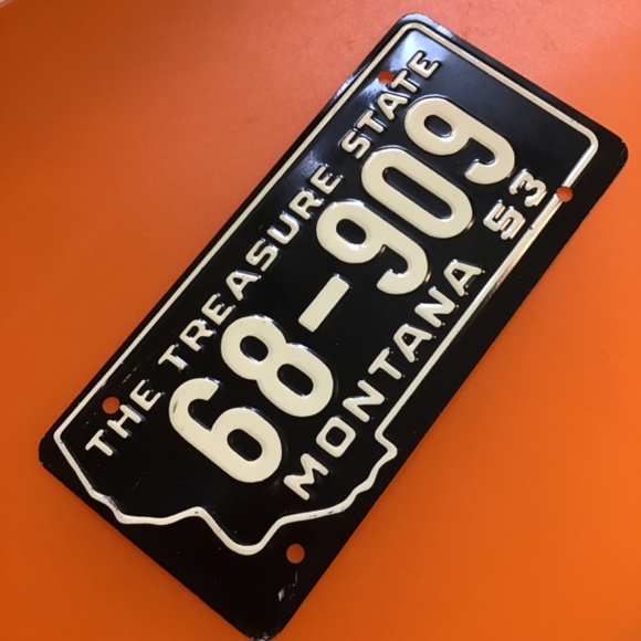 Vintage 1953 License Plate Montana State Bicycle Metal Mini Collectors - Picture 5 of 10